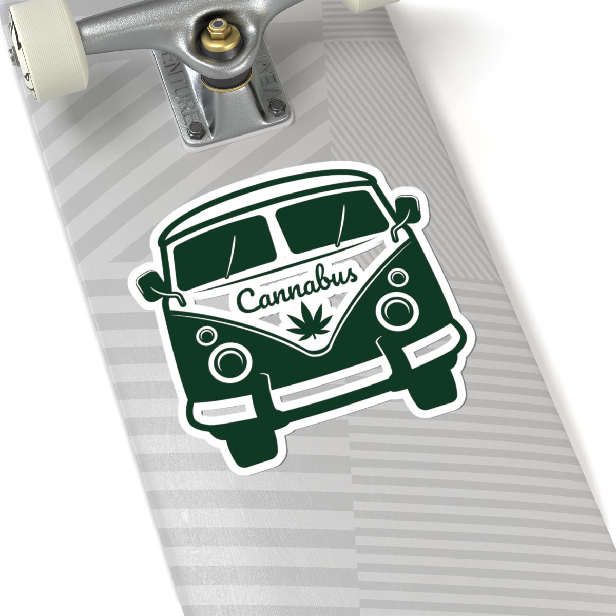 Cannabus Sticker | Retro Marijuana Van Decal, Waterproof Vinyl Stoner Gift