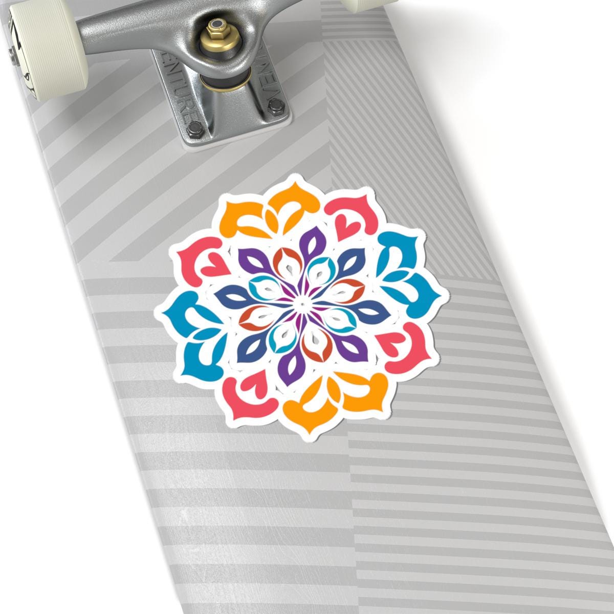 ColorFlow Mandala Sticker | Geometric Kaleidoscope Vinyl Decal, Boho Spiritual Decor