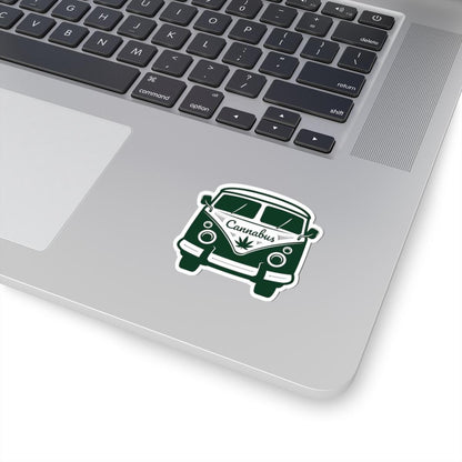 Cannabus Sticker | Retro Marijuana Van Decal, Waterproof Vinyl Stoner Gift