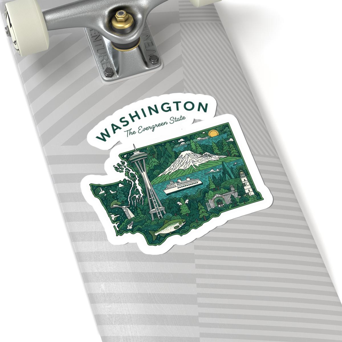 Washington State Sticker Pack | Space Needle, Mt Rainier, Ferry (Waterproof)