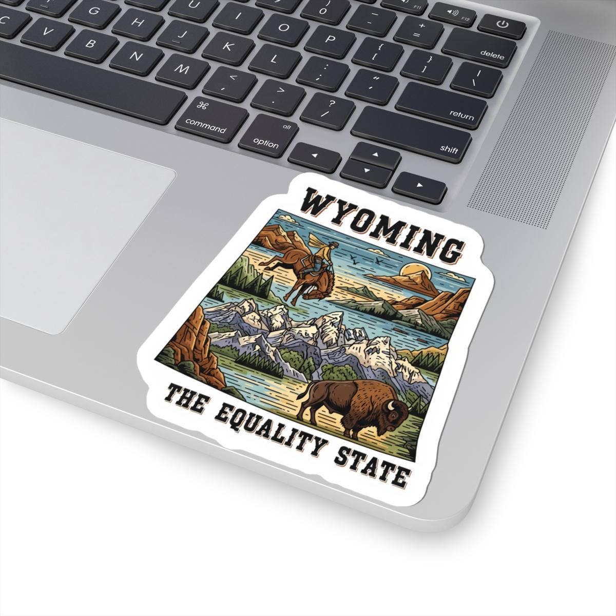 Wyoming Sticker Pack | Cowboy Bison Mountain Art, Equality State Vinyl (Glossy/Matte/Holographic)