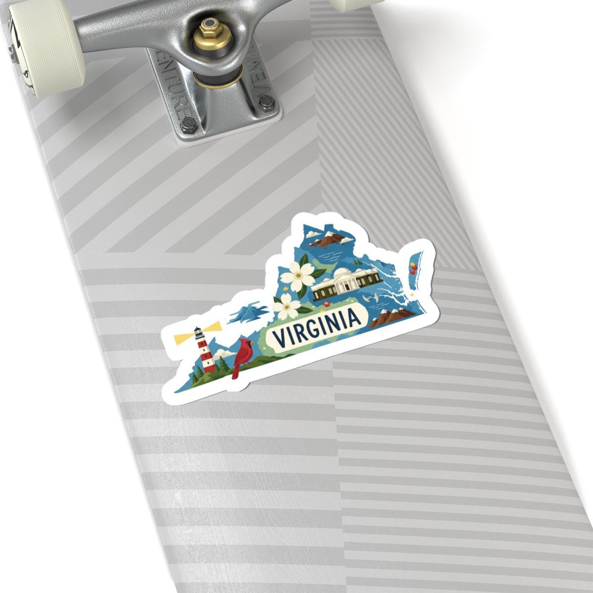 ColorFlow | Virginia Vinyl Sticker Pack | Cardinal Dogwood Lighthouse Art | Waterproof Glossy Matte Holographic