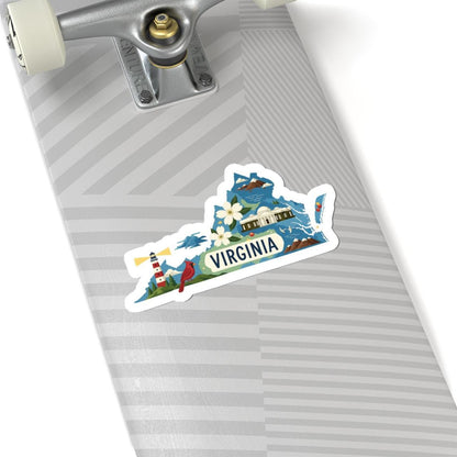 ColorFlow | Virginia Vinyl Sticker Pack | Cardinal Dogwood Lighthouse Art | Waterproof Glossy Matte Holographic