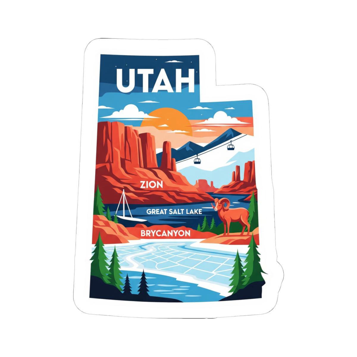 Utah National Parks Sticker Pack | Zion, Bryce Canyon, Salt Lake Vinyl Art (Waterproof)