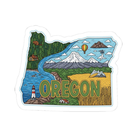 ColorFlow | Oregon Vinyl Sticker Pack | Pacific Northwest Art | Waterproof Glossy Matte Holographic | Multiple Sizes