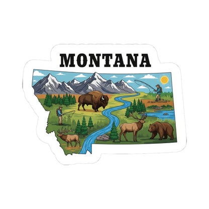 Montana Bison Art Vinyl Sticker | Big Sky Country Decal (Waterproof)