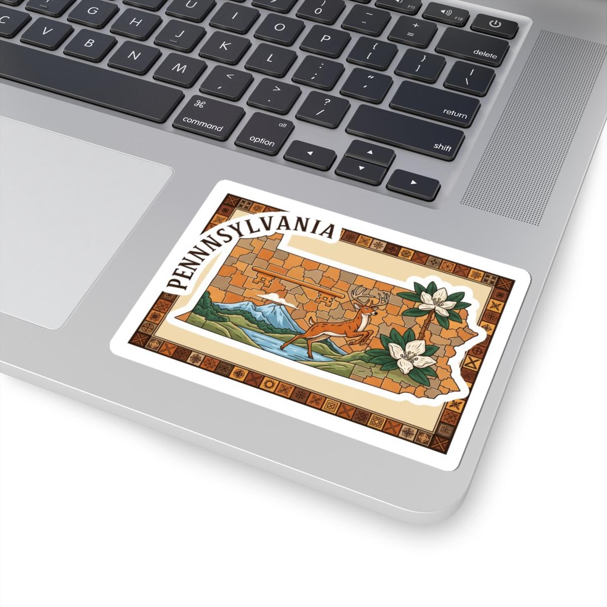 ColorFlow | Pennsylvania Vinyl Sticker Pack | State Art Deer Mountain Laurel | Waterproof Glossy Matte Holographic