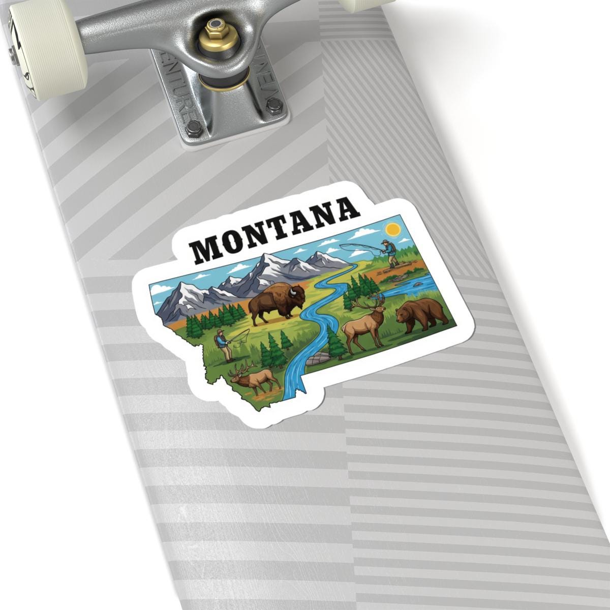 Montana Bison Art Vinyl Sticker | Big Sky Country Decal (Waterproof)