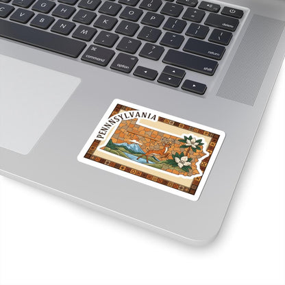 ColorFlow | Pennsylvania Vinyl Sticker Pack | State Art Deer Mountain Laurel | Waterproof Glossy Matte Holographic