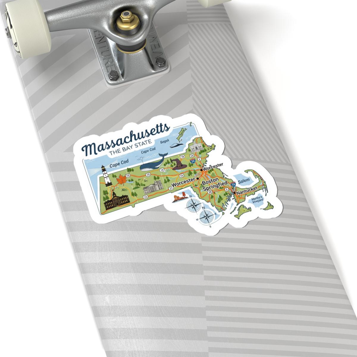 Massachusetts Bay State Vinyl Sticker | Boston Art Decal (Waterproof)
