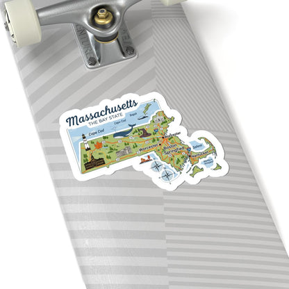 Massachusetts Bay State Vinyl Sticker | Boston Art Decal (Waterproof)