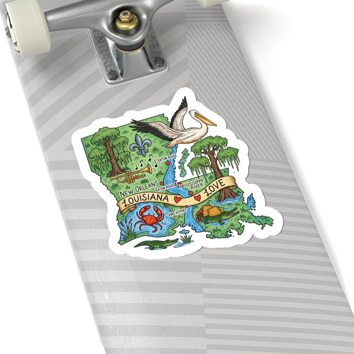 Louisiana State Vinyl Sticker | Waterproof Cajun Bayou Decal (Made in USA)