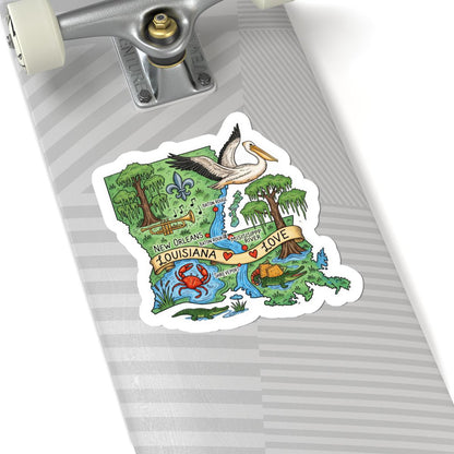 Louisiana State Vinyl Sticker | Waterproof Cajun Bayou Decal (Made in USA)