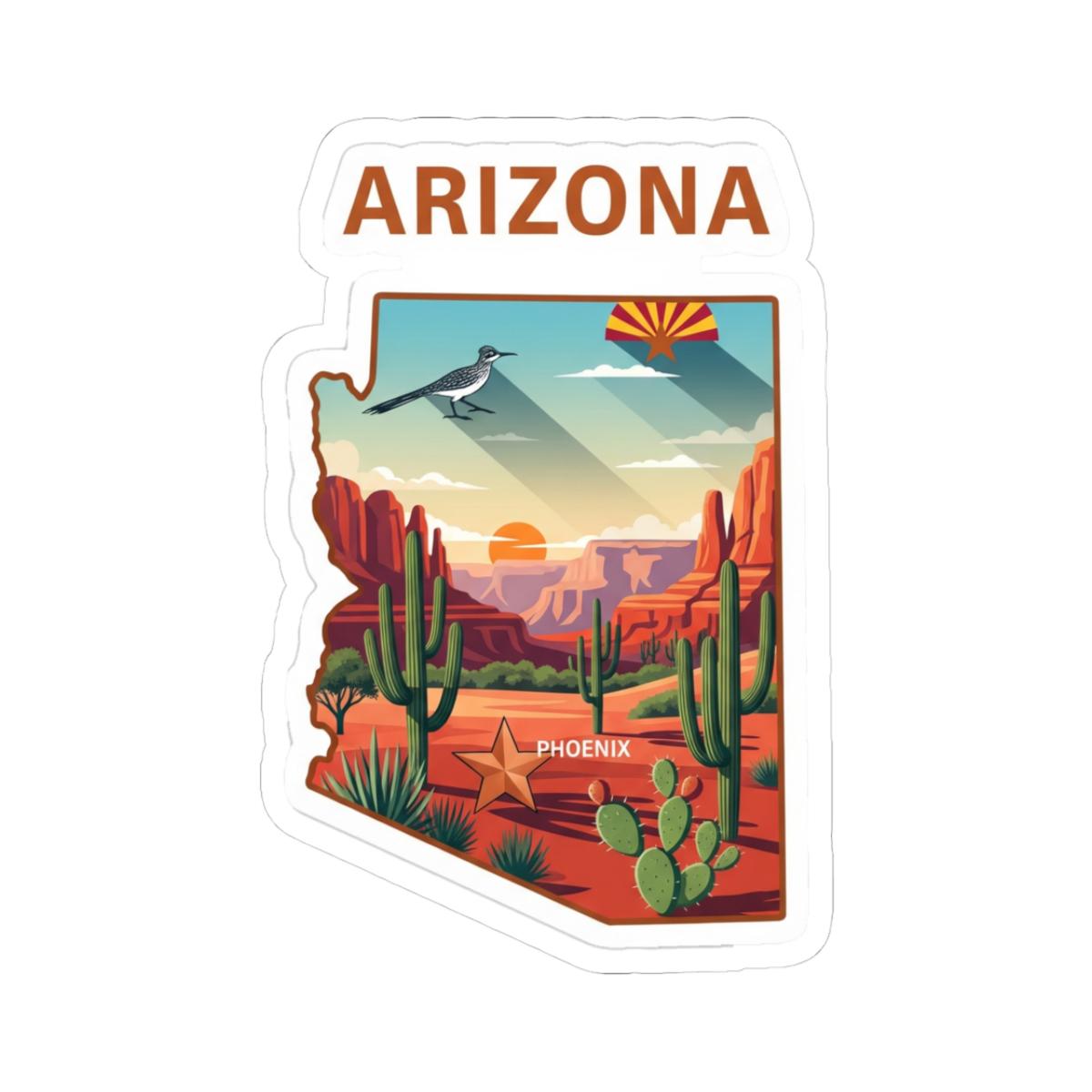 Arizona Desert Landscape Vinyl Sticker | Waterproof Durable Decal (Made in USA)