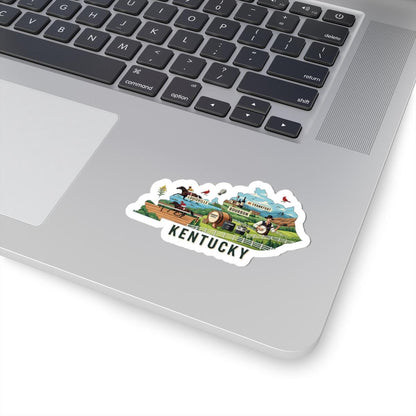 Kentucky State Vinyl Sticker | Horse Racing, Bourbon Art Decal (Waterproof)