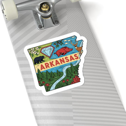 Arkansas State Vinyl Sticker | Waterproof Durable Decal | USA Made Art
