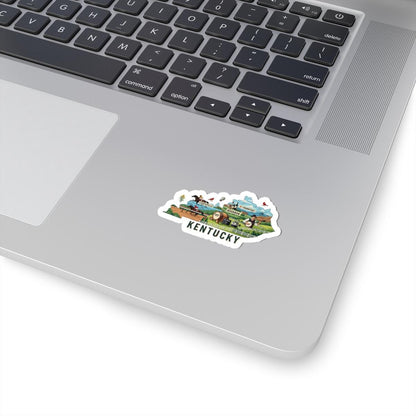 Kentucky State Vinyl Sticker | Horse Racing, Bourbon Art Decal (Waterproof)