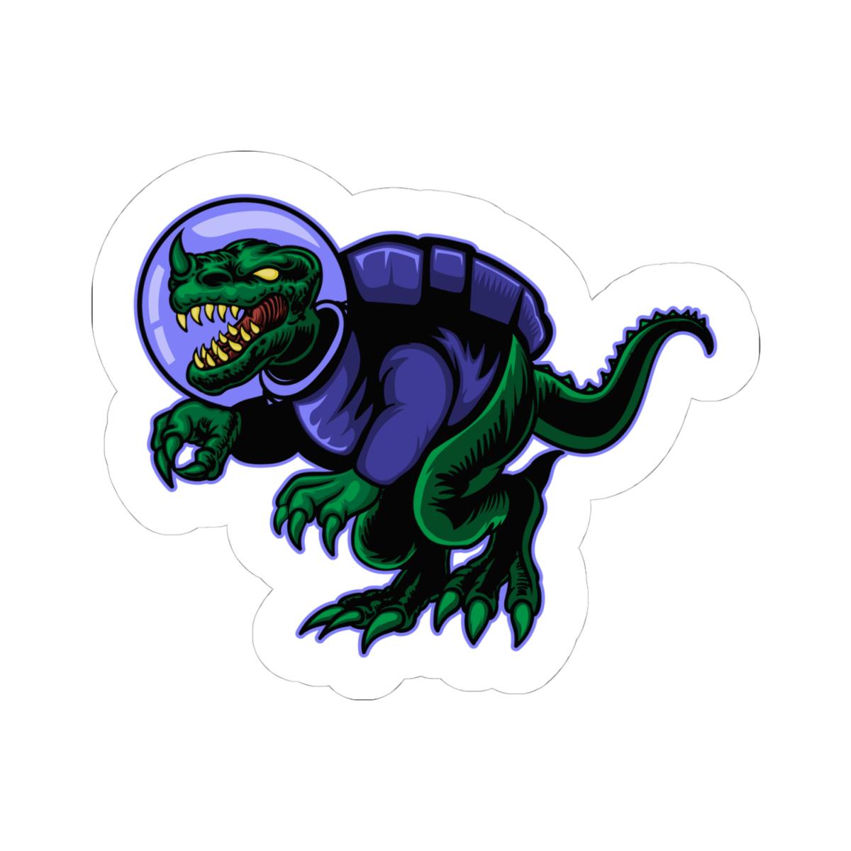 Space Dinosaur Sticker | Astronaut T-Rex Vinyl Decal, Cosmic Sci Fi Laptop Sticker