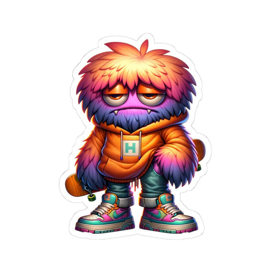ColorFlow Skater Monster Sticker | Waterproof Vinyl Laptop Car Decor (Glossy)