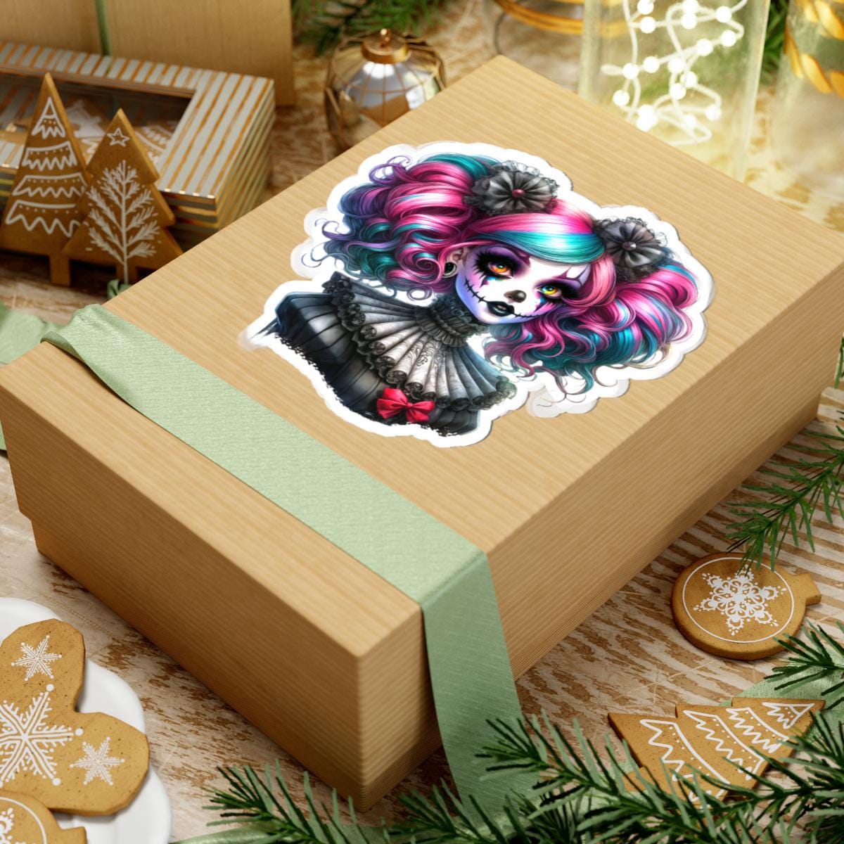 Daydream Ghoul Sticker | Alt Clowncore Rainbow Hair Art Decal