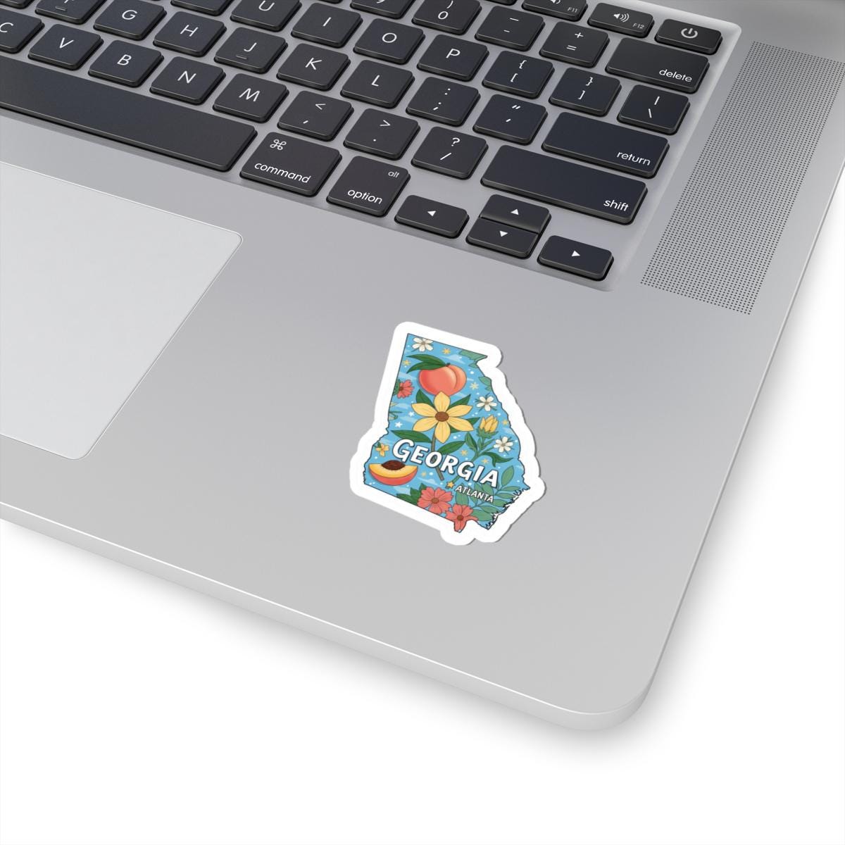 Georgia Peach Floral Vinyl Sticker | Atlanta Decal (Waterproof)