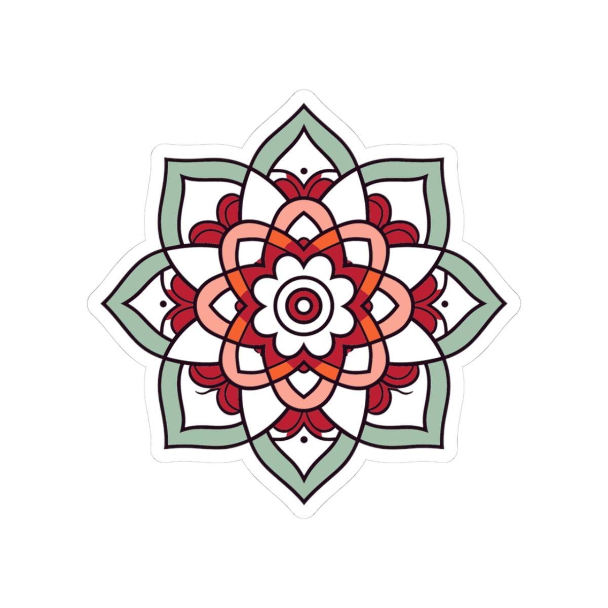 ColorFlow | Minimalist Mandala Sticker | Elegant Sacred Geometry Decal | Calm Boho Art