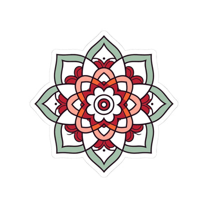ColorFlow | Minimalist Mandala Sticker | Elegant Sacred Geometry Decal | Calm Boho Art