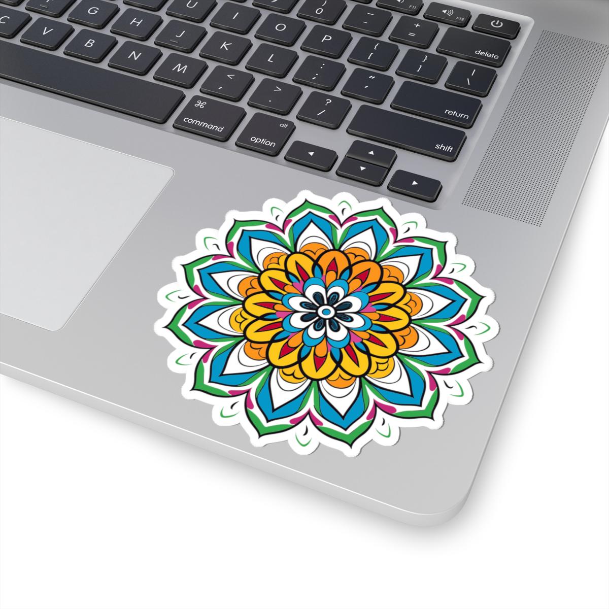 Vibrant Mandala Sticker | Boho Sacred Geometry Art, Zen Decal (Planners, Journals)