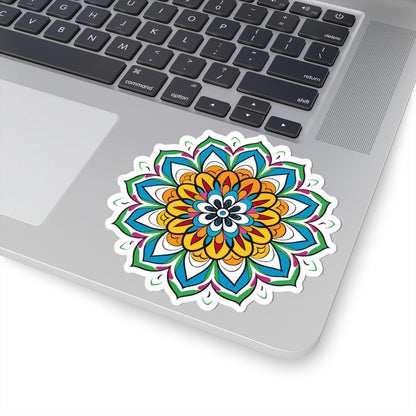 Vibrant Mandala Sticker | Boho Sacred Geometry Art, Zen Decal (Planners, Journals)