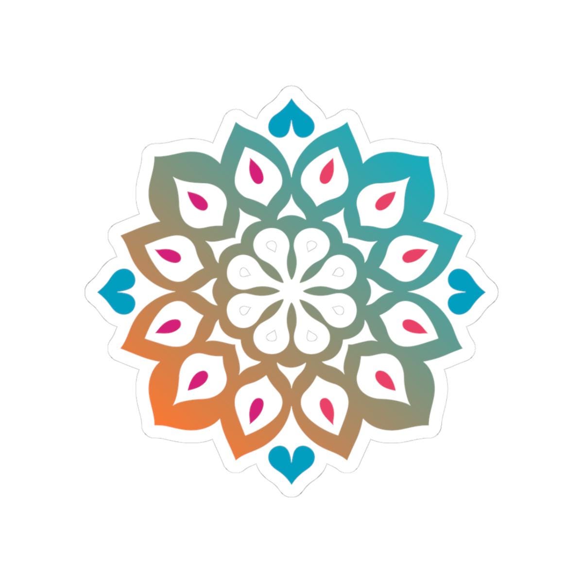 Gradient Mandala Sticker | Boho Sacred Geometry Vinyl Decal, Journal Laptop Water Bottle Art