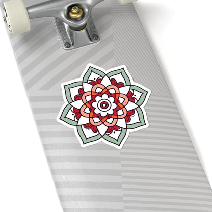 ColorFlow | Minimalist Mandala Sticker | Elegant Sacred Geometry Decal | Calm Boho Art