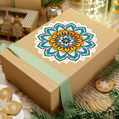 Vibrant Mandala Sticker | Boho Sacred Geometry Art, Zen Decal (Planners, Journals)