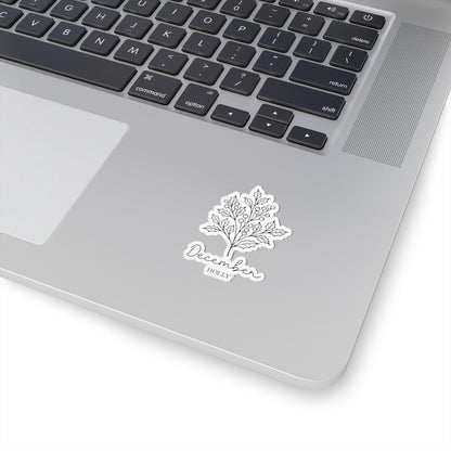 ColorFlow | December Holly Sticker | Birth Month Botanical Kiss Cut Vinyl Decal | Winter Floral Sticker