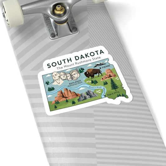 South Dakota Sticker Pack | Mount Rushmore, Badlands, Bison Art (Waterproof)