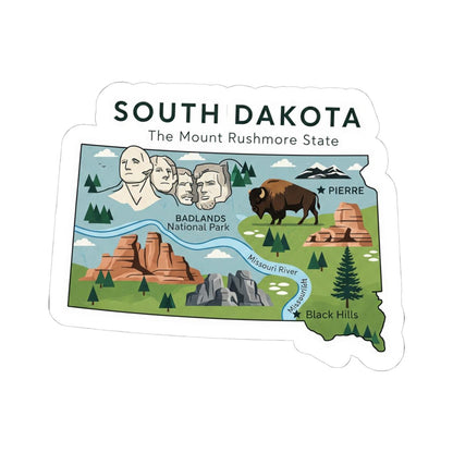 South Dakota Sticker Pack | Mount Rushmore, Badlands, Bison Art (Waterproof)