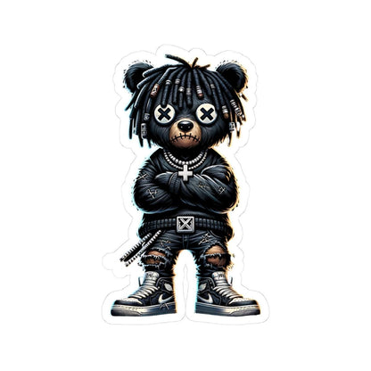 ColorFlow | Streetwear Bear Vinyl Sticker | Urban Gamer Gothic Sticker | Dark Aesthetic Waterproof Glossy or Matte