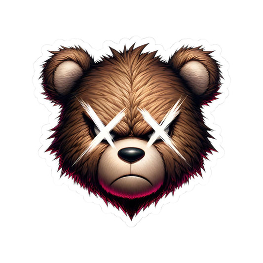 Angry Bear Vinyl Sticker | Waterproof Glossy Matte Finish