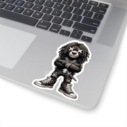 Dreadlock Bear Vinyl Sticker | Urban Streetwear, Dark (Glossy or Matte)