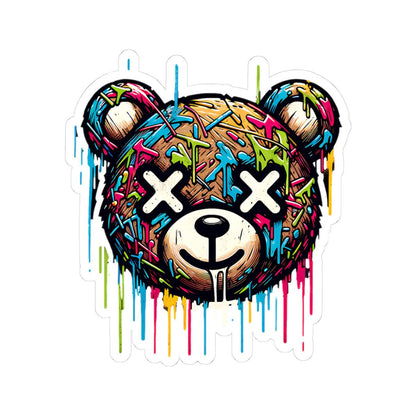 Graffiti Bear Vinyl Sticker | Urban Streetwear, Waterproof Art (Glossy or Matte)