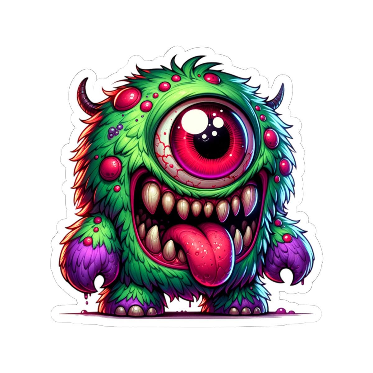 ColorFlow Monster Vinyl Sticker | Waterproof Art Decal for Laptops, Bottles