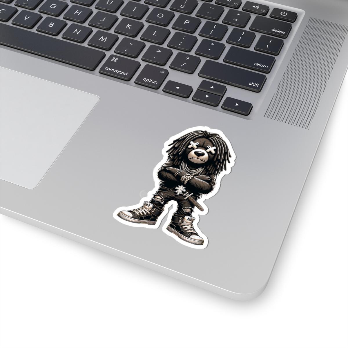 Dreadlock Bear Vinyl Sticker | Urban Streetwear, Dark (Glossy or Matte)
