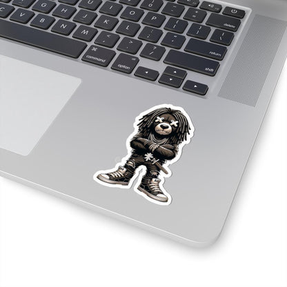 Dreadlock Bear Vinyl Sticker | Urban Streetwear, Dark (Glossy or Matte)