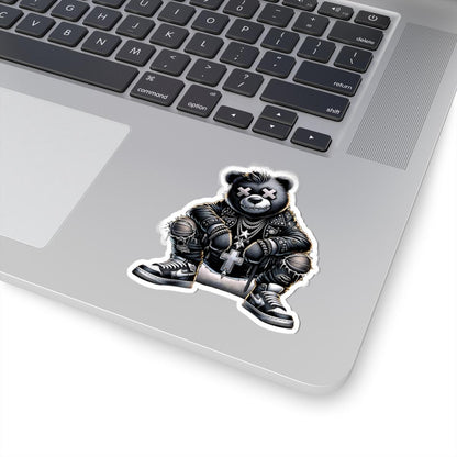 Gothic Bear Vinyl Sticker | Punk Streetwear Gamer Art (Glossy or Matte)