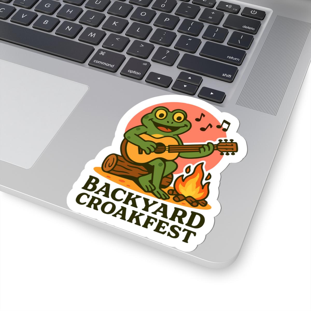Guitar Playing Frog Sticker | Campfire Music Vinyl Decal