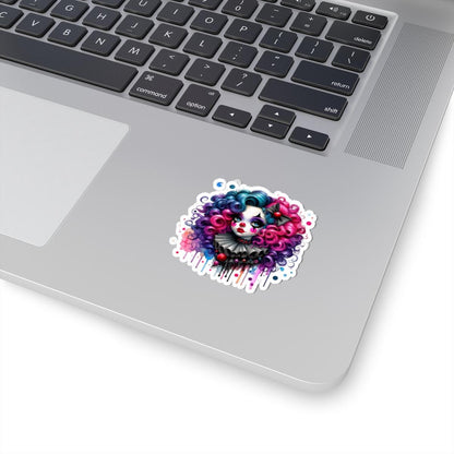 Gothic Carnival Clown Sticker | Neon Curls Creepy Decal (Vinyl)