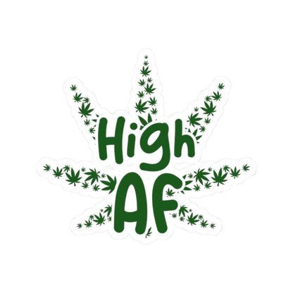 ColorFlow | High AF Weed Sticker Waterproof Vinyl Funny Cannabis Leaf Stoner Decal for Hydro Flask Laptop Smoke Box Pothead Gift