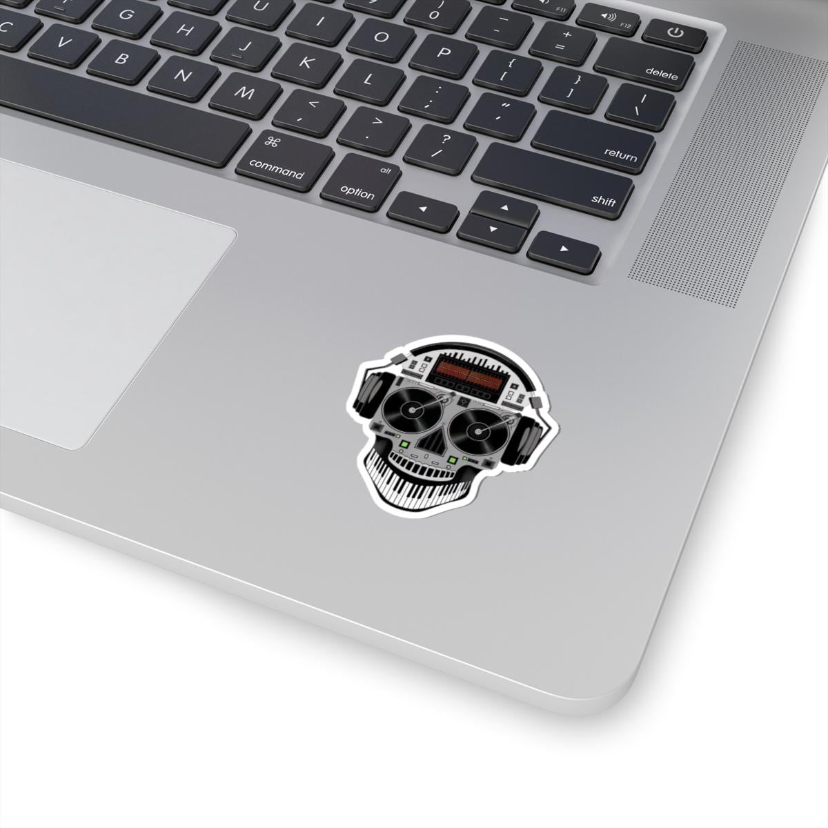DJ Skull Turntable Sticker | Waterproof Vinyl EDM Music Headphones (Glossy)