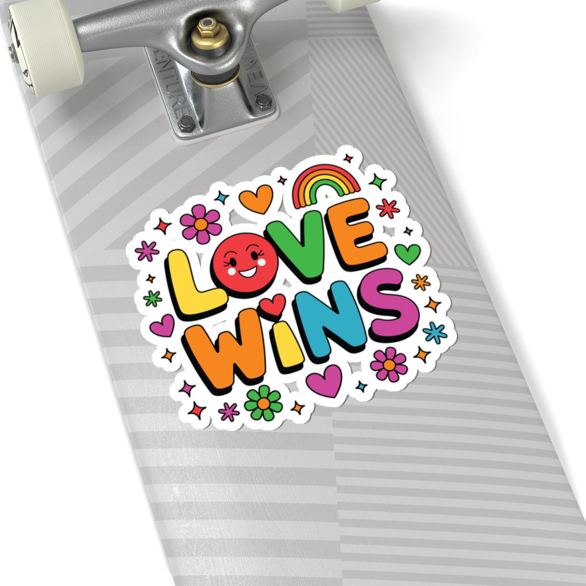 Love Wins LGBTQ Sticker | Rainbow Pride Vinyl Decal (Glossy)