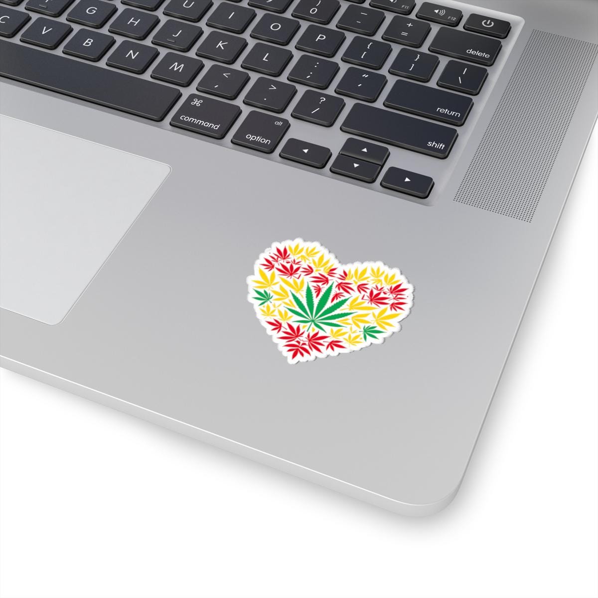 ColorFlow | Rasta Heart Cannabis Sticker | Red Yellow Green Weed Leaf Decal | Reggae Marijuana Vinyl Art for Stoners & Smokers