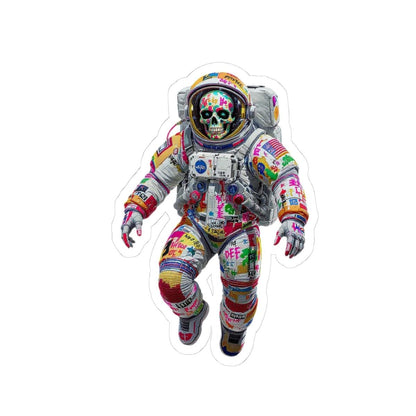 ColorFlow | Graffiti Skull Astronaut Sticker | Neon Space Punk Vinyl Decal for Skaters and Artists